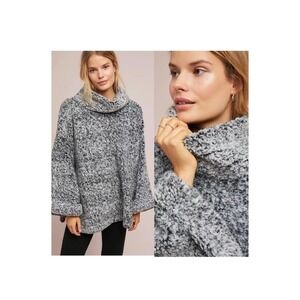 Anthropologie Sunday in Brooklyn Gray Fleece Cowl Neck Oversized Top M/L‎ NWT
